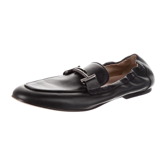 Tods Black Leather Loafers 38 - Picture 2 of 5